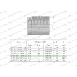 Universali įvorė žarnoms DN16 1SN 2SN