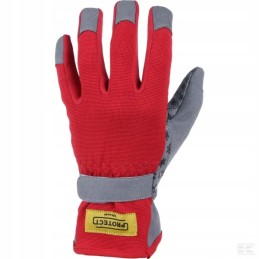 Sodo pirštinės, raudonos, pilkos, 8 m dydžio