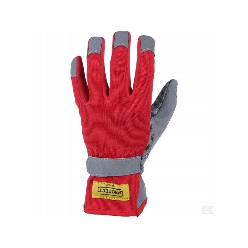 Sodo pirštinės, raudonos, pilkos, 9 dydis