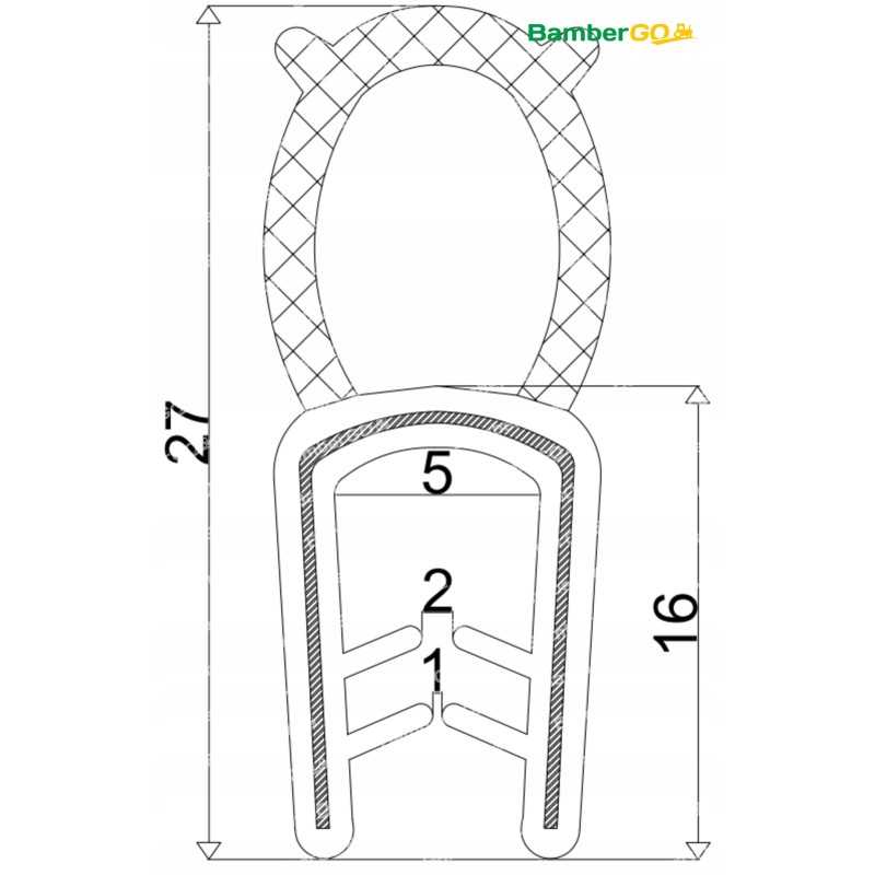 Sustiprintas guminis krašto sandariklis