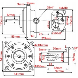 BM6 400 cm3 GR4 hidromotorinis variklis gręžimo įrenginiui