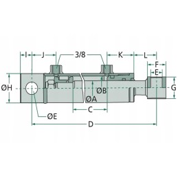 Dvipusis hidraulinis cilindras 40 25 200 granitas