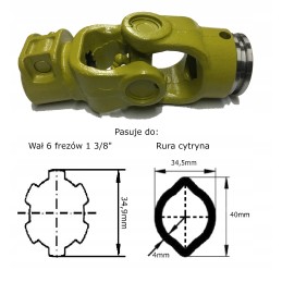 GTV jungtis, citrininis vamzdis, 6 frezos 1 3 8 390 nm