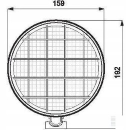 Halogeninė apvali darbo lempa h3 12 24 v