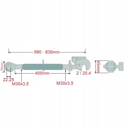 Centrinė viršutinė jungtis 590 830 mm m30x3 5 2 kat