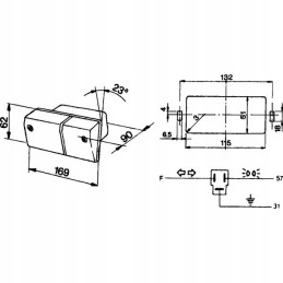 Kairysis posūkio žibintas 12v cobo 03158