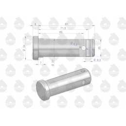 Apatinės svirties jungties frezuotas kaištis 804502