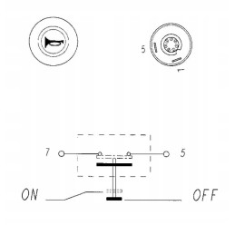 JCB 08102 02220 garsinio signalo jungiklio mygtukas