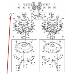 Lca90654 dešinysis pašarų kombaino peilio dantis
