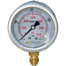 Glicerino manometras 0 400 barų, jungtis 1 4