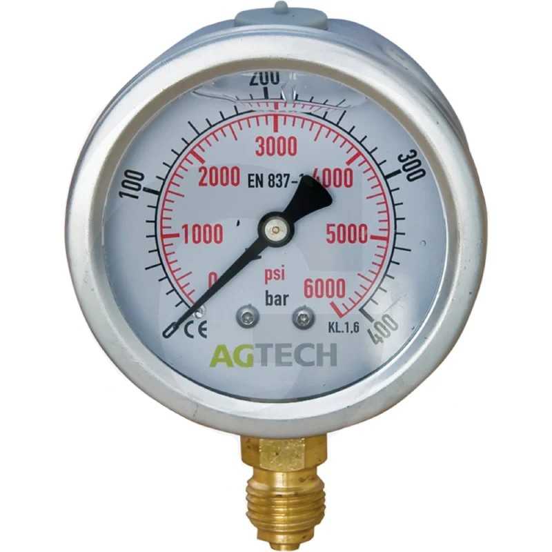 Glicerino manometras 0 400 barų, jungtis 1 4