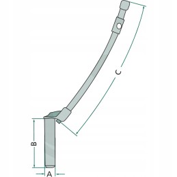 Prikabinimo kaištis ilgis 480 mm iki 31 mm