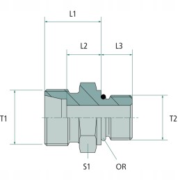 Hidraulinė jungtis Tiesi jungtis m22x1 5 x 3 4