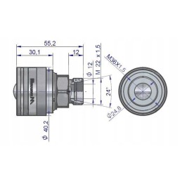Prisukama greitoji jungtis, M22x1 5 Warynski kištukas