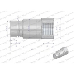Hidraulinis greitas sujungimas, sauso pjovimo kaištis