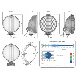 Kelio žibintas 24v h3 wesem ho2 35861 183mm