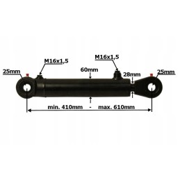 Dvipusis hidraulinis cilindras 410-610mm fi 25mm