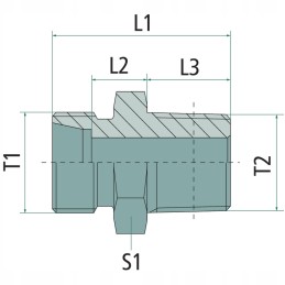Hidraulinė jungtis Tiesi jungtis m18x1 5 x 3 8