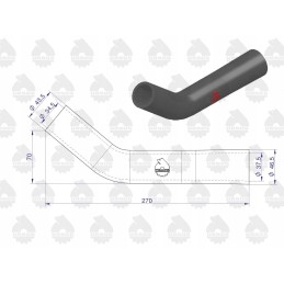 Viršutinė radiatoriaus guminė žarna C330 originali Ursus