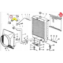 Viršutinė radiatoriaus guminė žarna C330 originali Ursus