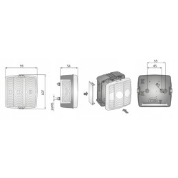 Kombinuotas galinis žibintas Wesem LT4 52110 99x104mm