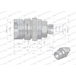 Vožtuvo lizdas bizon m18x1 5 prisukamas zsr6160101
