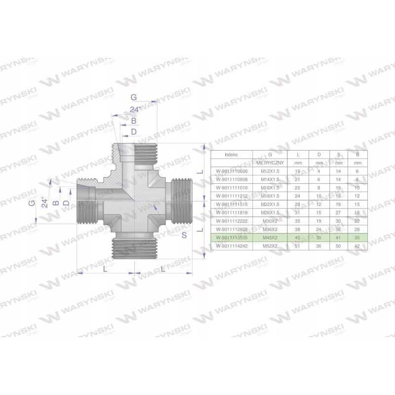 Metrinė hidraulinė armatūra bbbb m45x2 35l m