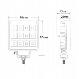12x LED darbo lempa su traktoriaus l0152 jungikliu