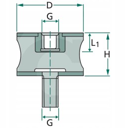 Gumos-metalo vibracijos izoliatorius 45mm granitas
