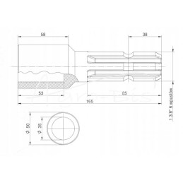 Sumažinimo kardaninio veleno adapterio vidinė anga q 35 mm iki w