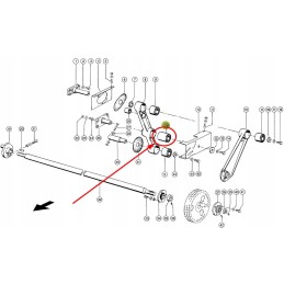 Metalinė ir guminė pasukimo svirties įvorė 36 x 70 x 90 mm