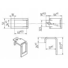 Dantų dangtelis 32x12 bagra profiliui 50x50 1417 00