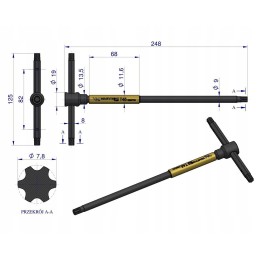T-raktas su Torx T45 Warynski suktuku