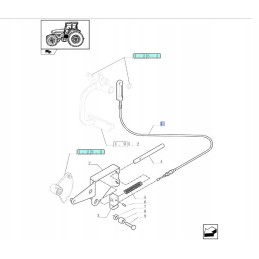 Atbulinės eigos kabelio kabelis New Holland TLA T5000 842777