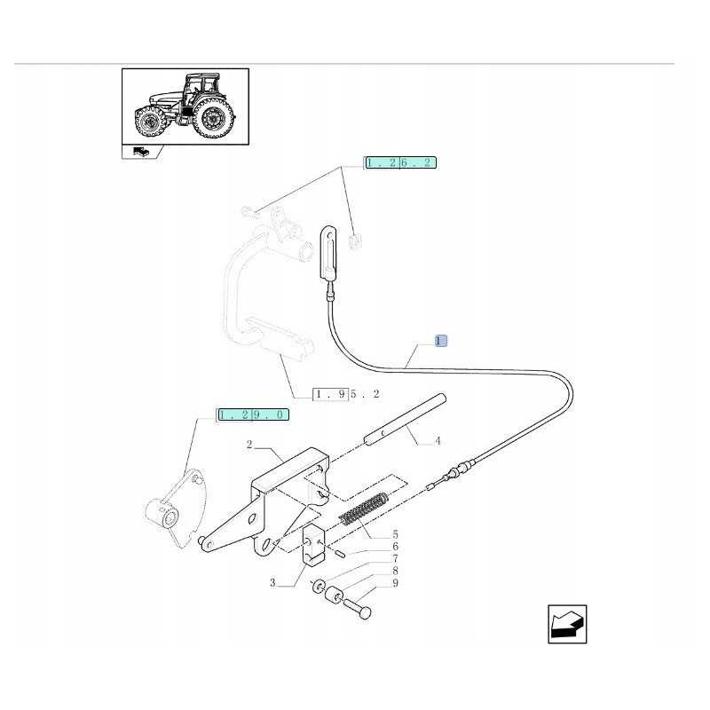 Atbulinės eigos kabelio kabelis New Holland TLA T5000 842777