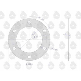 GTV dangčio tarpinė krazelitas 0 8mm c 330 ursus