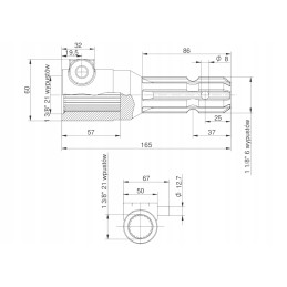 Reduktoriaus kardaninio veleno adapteris 1 3 8