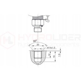 M14x1 5 slėgio matavimo kabelis, 400bar manometras