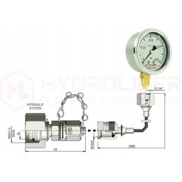 Aptarnavimo komplektas, 400 barų manometras, m22x1 kabelis 5