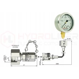 Serviso komplektas, 400bar manometras, 2m kabelis, 18x1 5