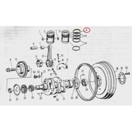 Chromuotas stūmoklio sandarinimo žiedas 102x2