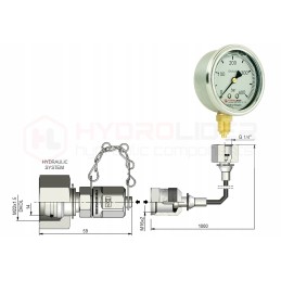 M22x1 5 slėgio matavimo kabelis, 400bar manometras