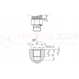 M12x1 5 slėgio matavimo kabelis, 400bar manometras