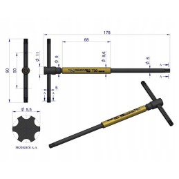 T-raktas su Torx T30 Warynski suktuku