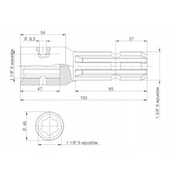 Kardaninio veleno reduktorius su tvirtinimo anga
