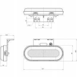 Stačiakampė LED šoninė gabaritinė lemputė 12 24v
