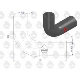 Guminė vandens žarna C 360 Zetor originali Ursus