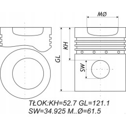 Stūmoklio n rinkinys mf 4 101 054 perkins 0433010 92144800