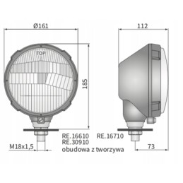 Kairysis priekinis žibintas h4 ursus wesem re 21210 161mm