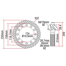 Para attack kol Massey Ferguson 3050 3060 3065 9x33